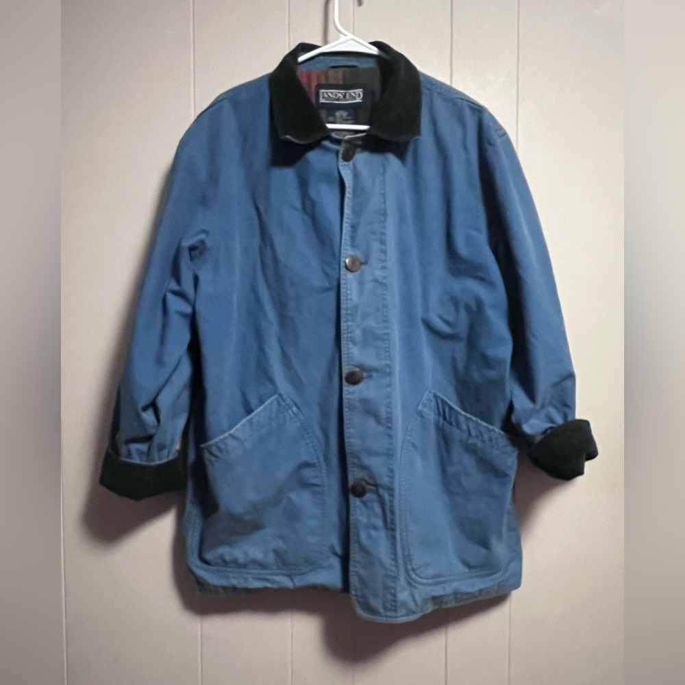 Land’s End men’s medium blue canvas barn coat